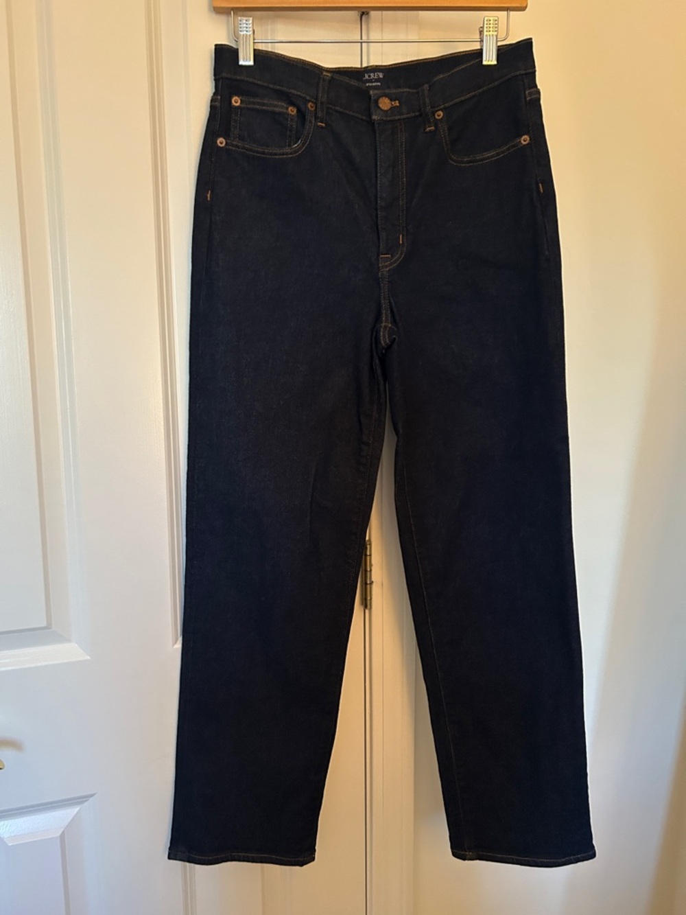 J. Crew Women's Straight Jeans in Dark Blue